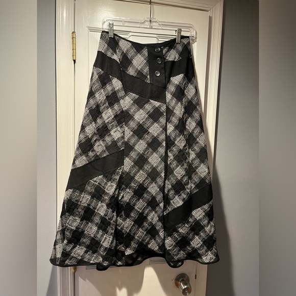 Women’s IRENE VAN RYB Black & White Wool Blend Long Skirt sz S - Picture 1 of 4